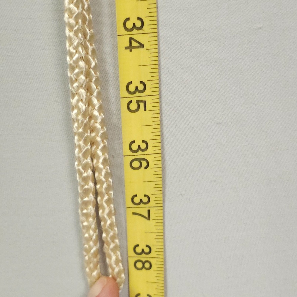 Vintage Braided Rope Cinch Belt Women M / L Gold Ivory White Faux Pearl Glam - Picture 11 of 12